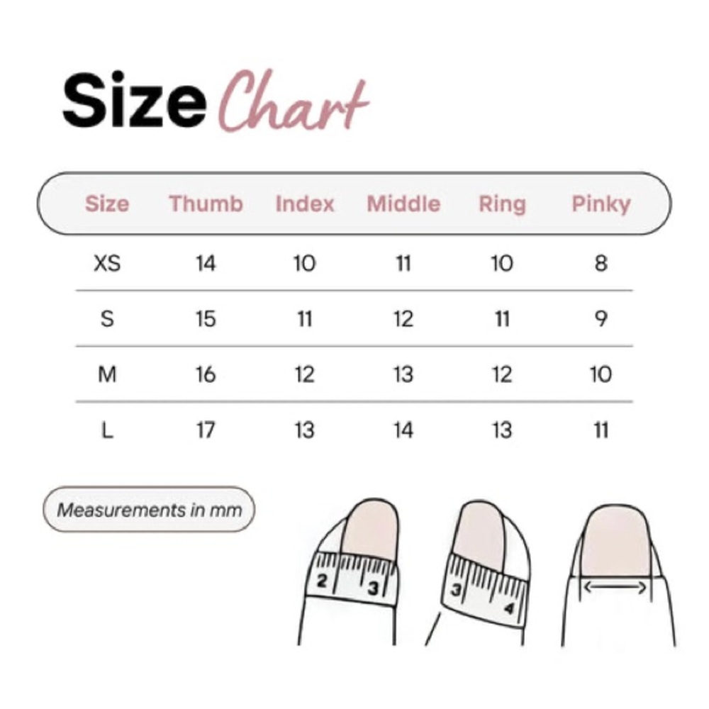 NAIL & TOENAIL SIZE GUIDE 🩷🩷
